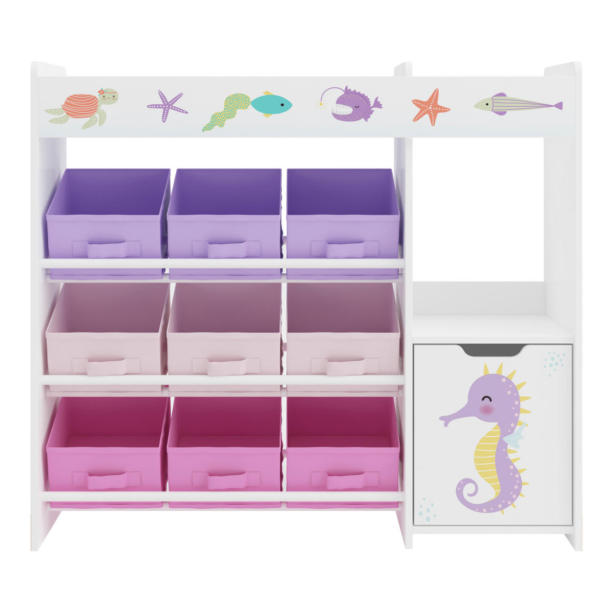 KINDERREGAL Søndreland - Pink/Lila, Holzwerkstoff (90/80/29.5cm) - [en.casa]