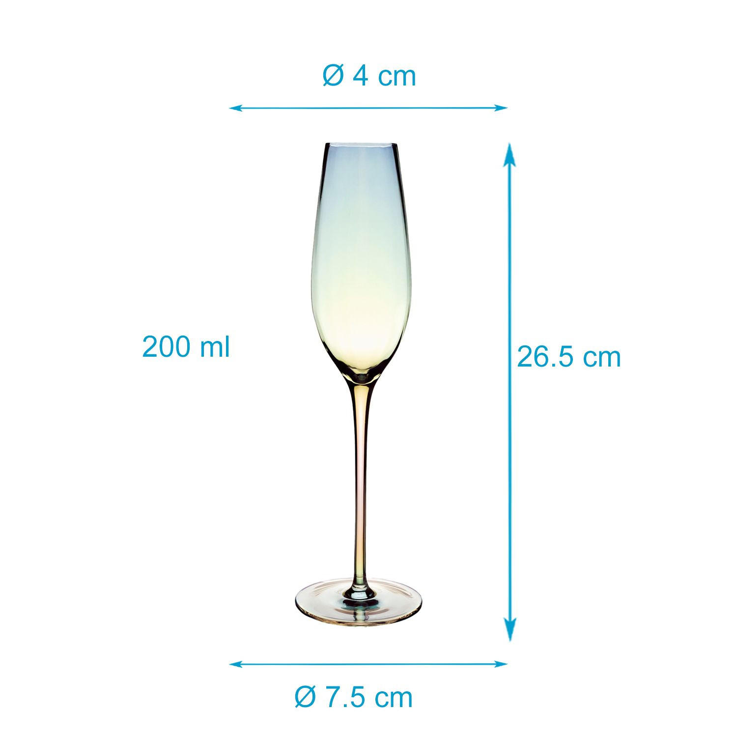 SEKTGLAS-SET 200 ml (6-tlg.) - Transparent, Glas (0.2L) - Intirilife