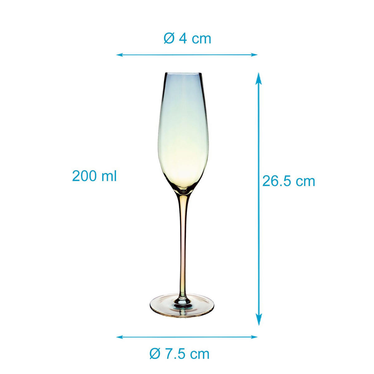 SEKTGLAS-SET 200 ml (6-tlg.) - Transparent, Glas (0.2L) - Intirilife