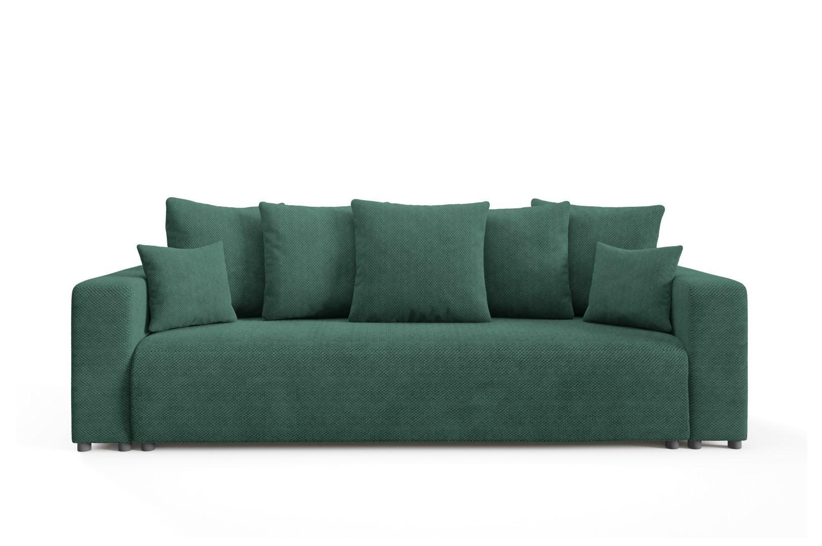 SCHLAFSOFA mit Bettkasten Grün - Grün, Textil (247/88/93cm) - Furnisell