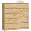 KOMMODE Eiche Artisan 120x40x121 cm - Eiche Artisan, Holzwerkstoff (120/121/40cm) - Akord