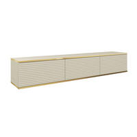 TV-BOARD FORNO (Hängend, Beige, Rillenfront, Goldene Details, 3 Klapptüren, 175 cm) - Beige, Holz/Holzwerkstoff (175/30/32cm) - Ravio
