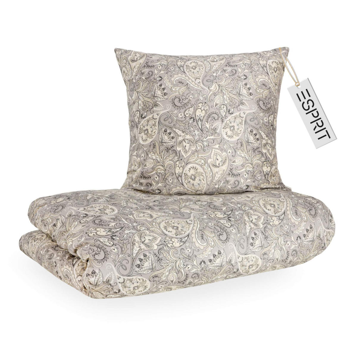 SATIN BETTWÄSCHE SALMLO - Grau, Textil (135/200cm) - Esprit