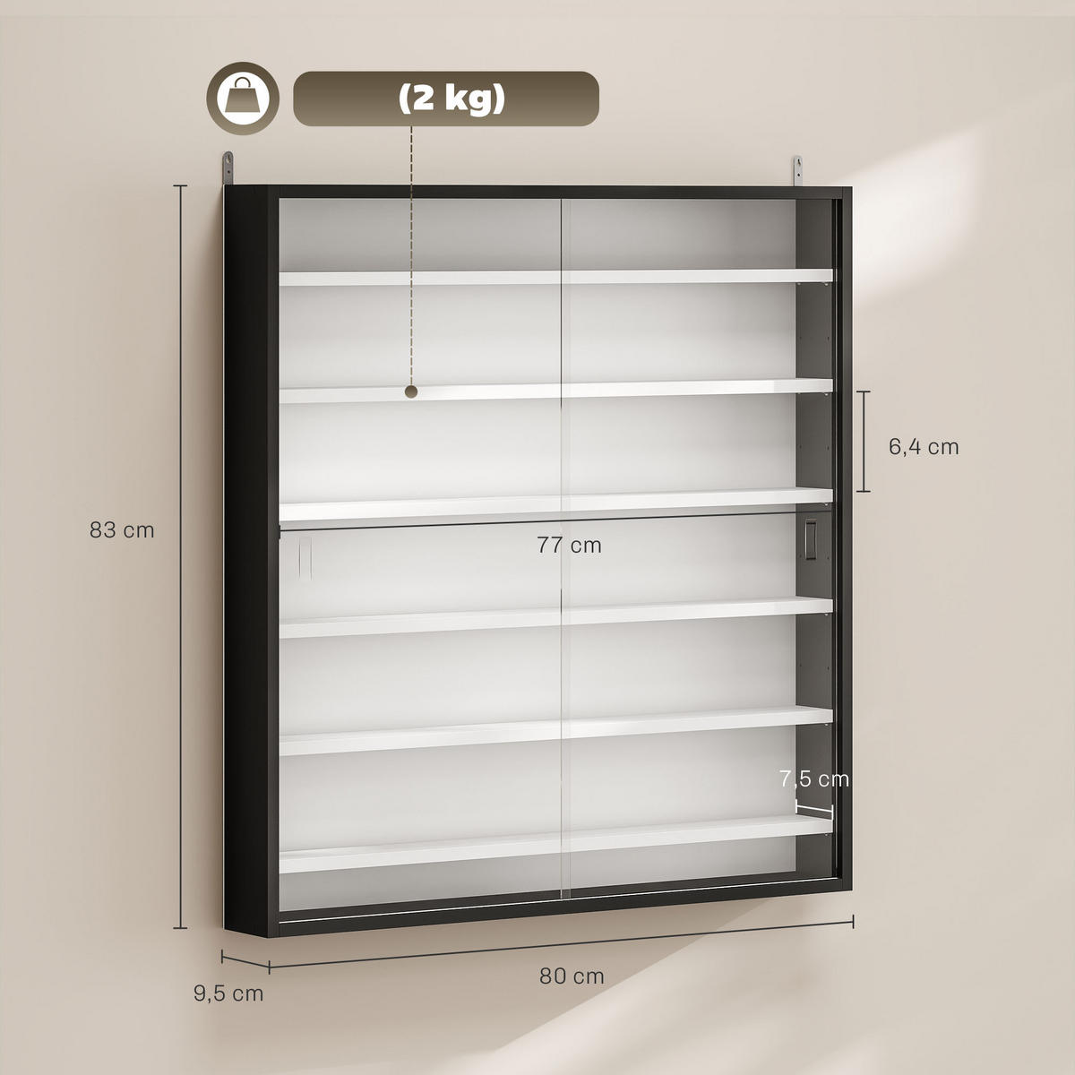 BÜCHERREGAL 80/9,5/83 cm Schwarz - Brombeere, Karton (80/83/9.5cm)