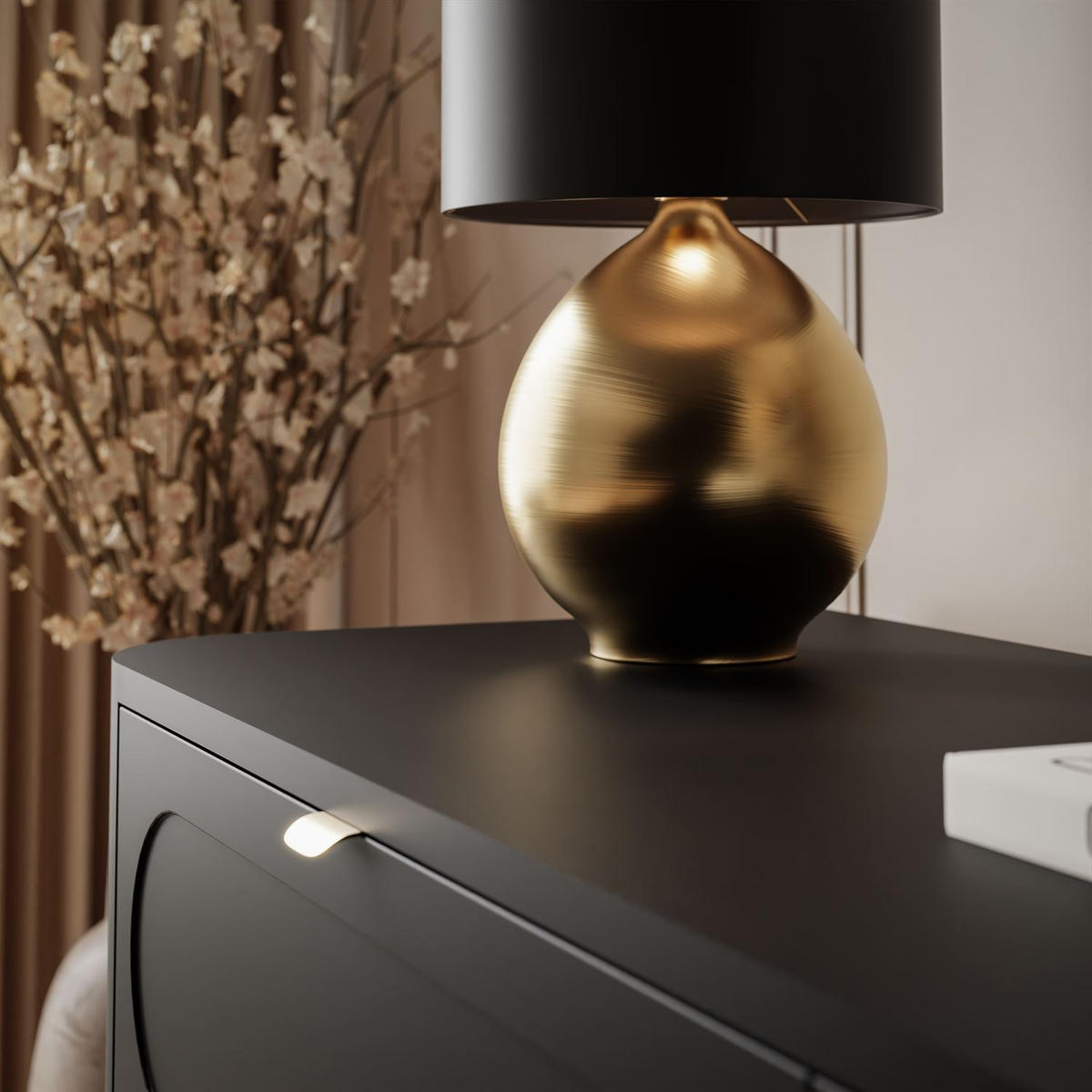 Wohnkommode SHADOW 6S mit Schubladen - Schwarz, Holzwerkstoff (138/80/40cm) - Lookway