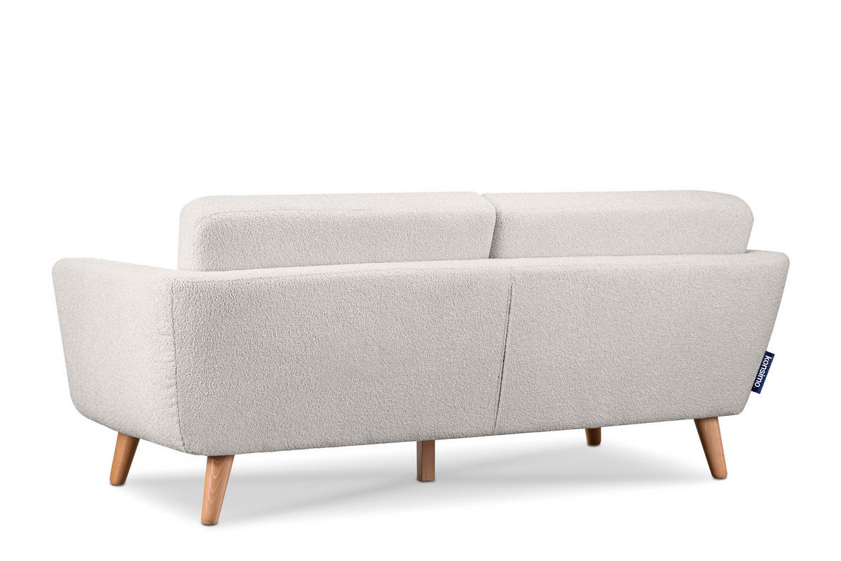 3-SITZER-SOFA TAGIO mit Armlehnen, Weiß - Braun/Weiß, Buchenholz/Textil (88/80/190cm) - KONSIMO®
