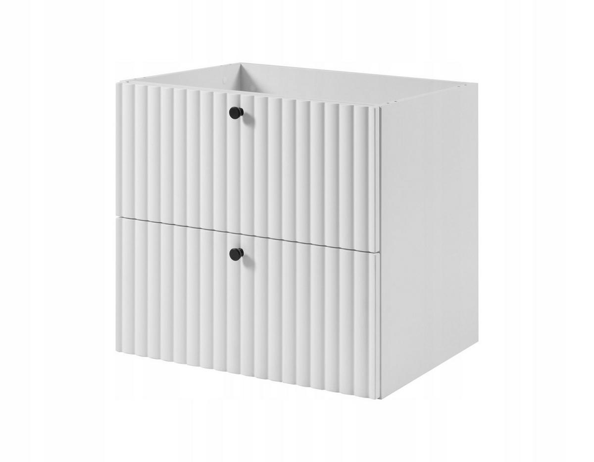 WASCHBECKENUNTERSCHRANK BELLO geriffelt Weiß matt 60/57/46 cm - Weiß, Holzwerkstoff/Metall (60.2/57/46cm) - Rodan