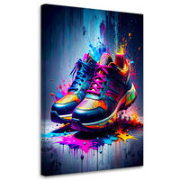 LEINWANDBILD Graffiti Bunte Schuhe Street Art 70x100cm - Multicolor, Textil (70/100cm) - Feeby