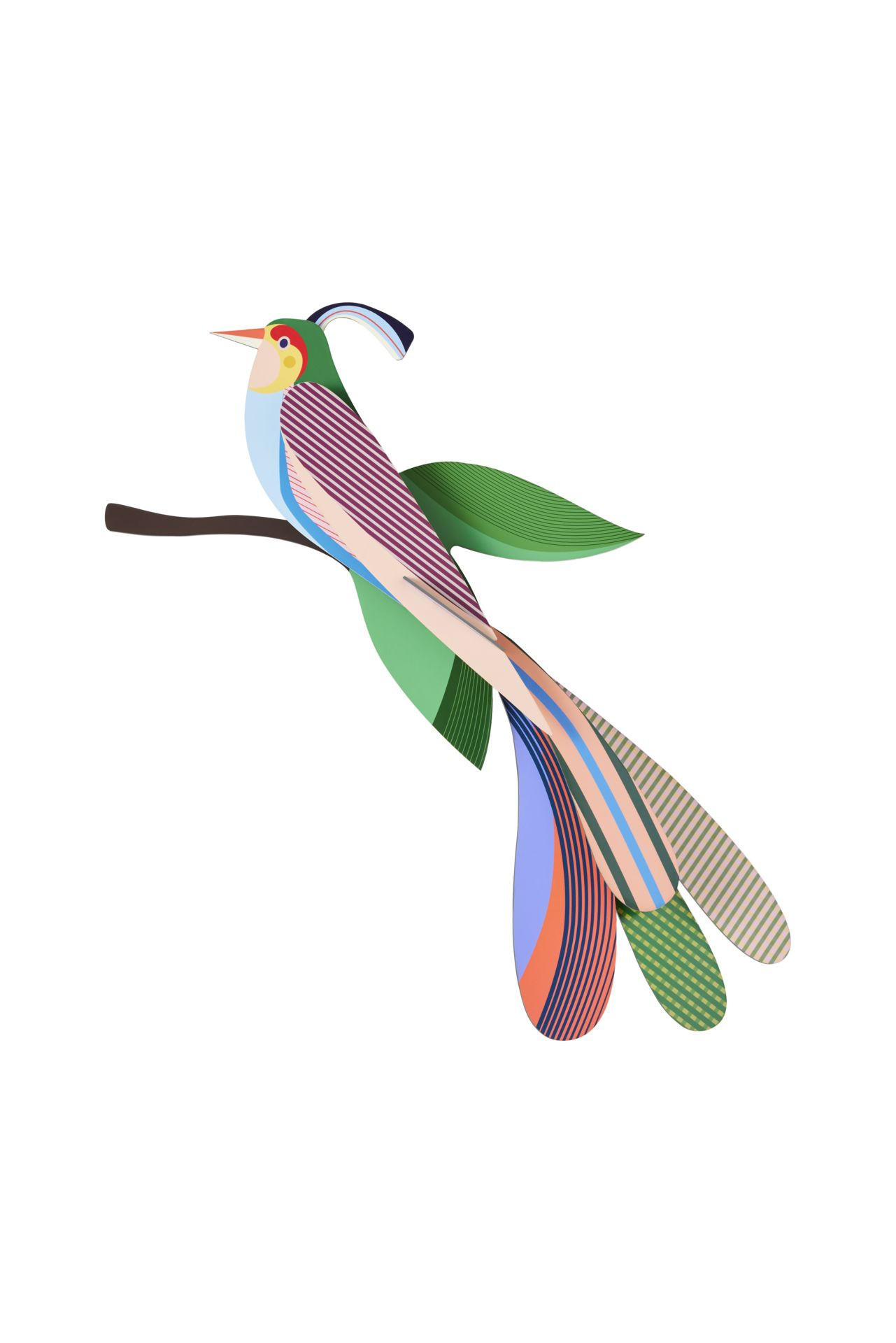 WANDDEKO Tropenvogel Maya 5.7/47.3 cm - Multicolor, Wellpappe (5.7/47.3/28cm) - KUNSTLOFT