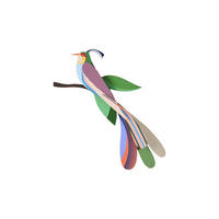WANDDEKO Tropenvogel Maya 5.7/47.3 cm - Multicolor, Wellpappe (5.7/47.3/28cm) - KUNSTLOFT