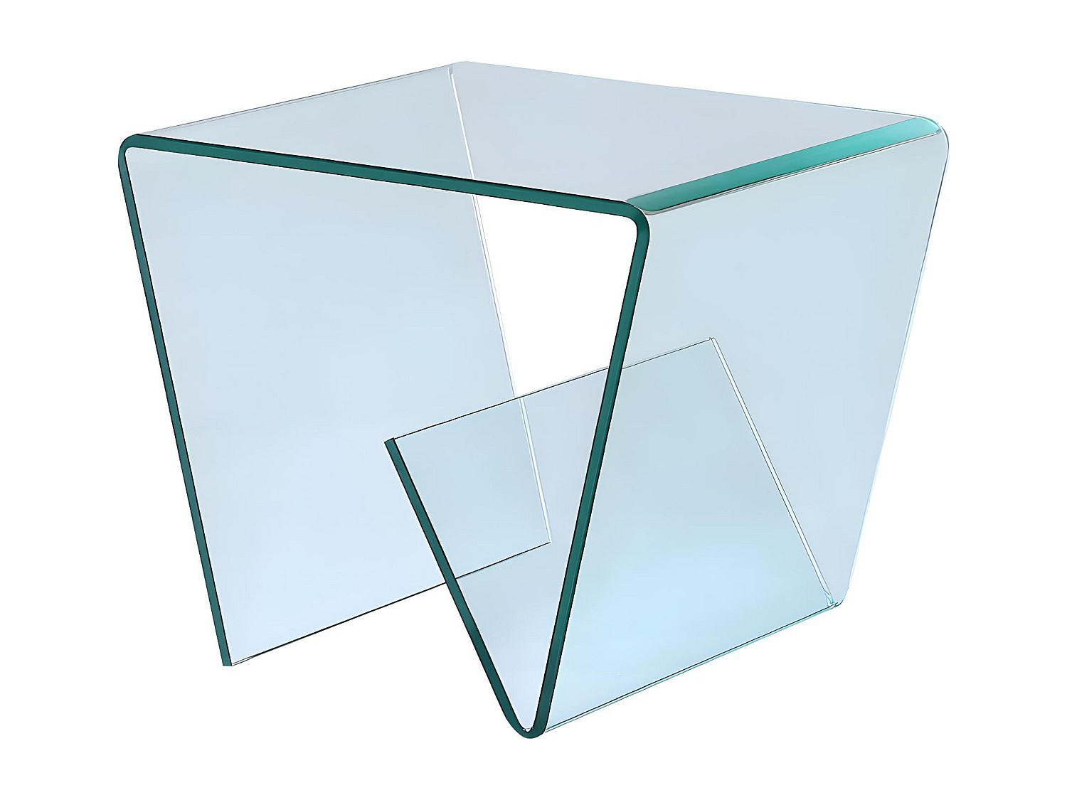 BEISTELLTISCH - Gebogenes Sicherheitsglas - Transparent - ZENIA - Transparent, Glas (55/45/45cm) - Vente-Unique