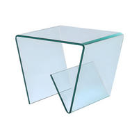 BEISTELLTISCH - Gebogenes Sicherheitsglas - Transparent - ZENIA - Transparent, Glas (55/45/45cm) - Vente-Unique