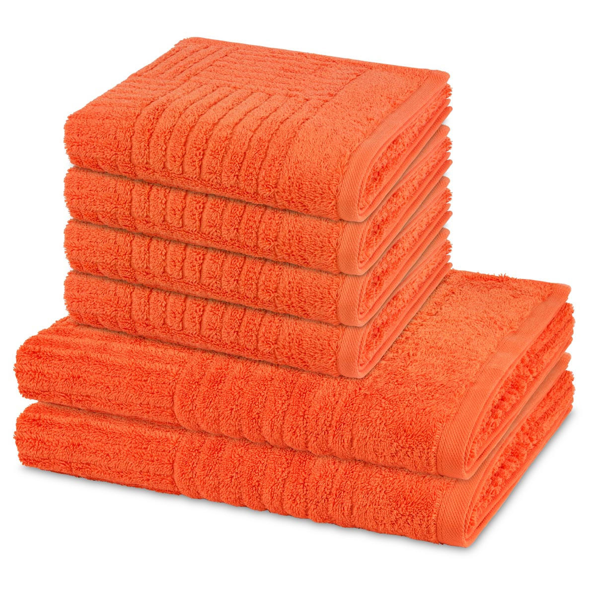 FROTTIERSET Carre 6-teilig - Orange, Textil (50/100cm) - Ross