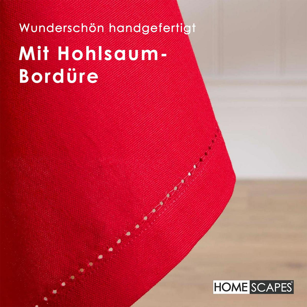 TISCHDECKE rot 137/178 cm, 100% Baumwolle - Rot, Textil (137/178cm) - Homescapes
