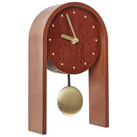 TISCHUHR Dunkler Holzfarbton/Gold Ferden - Dunkelbraun/Goldfarben, Holzwerkstoff (15/25/6cm) - Beliani