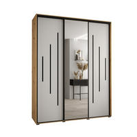 SCHWEBETÜRENSCHRANK 235,2/190/60 3-türig - Schwarz/Weiß, Holz/Metall (190/235/60cm) - Abiks Möbel