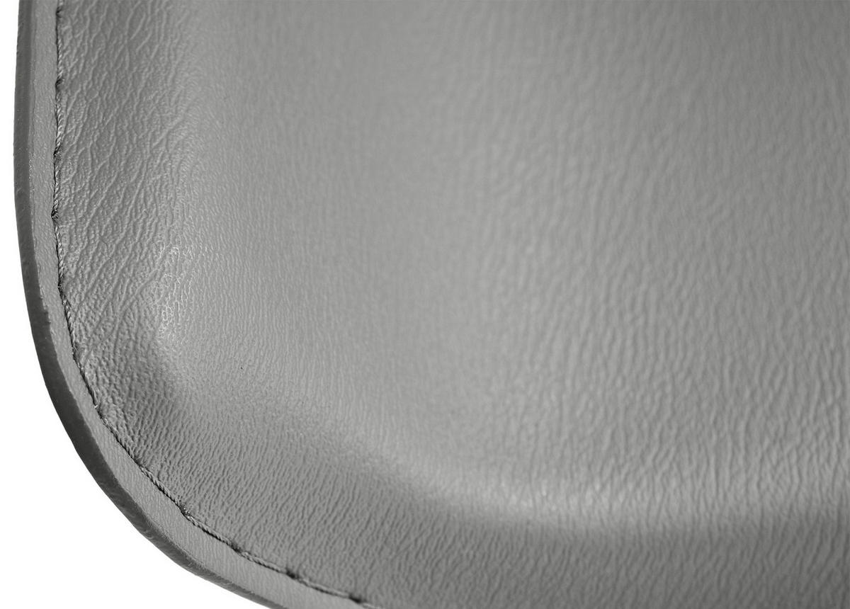 BARHOCKER Lederlook grau - Chromfarben/Grau, Textil/Metall (38/65/41cm) - CLP