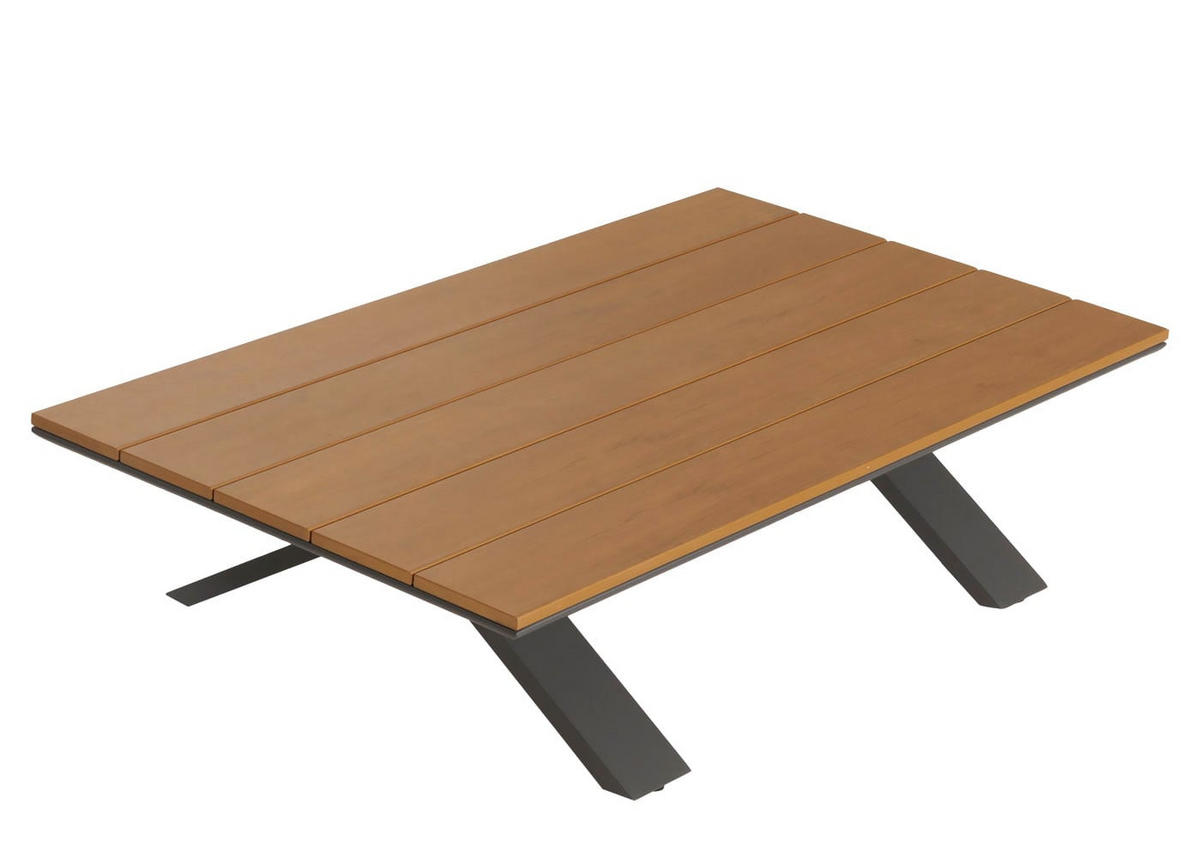 GARTEN-GARNITUR Holzoptik Anthrazit Dunkelgrau - Anthrazit, Metall - PROREGAL