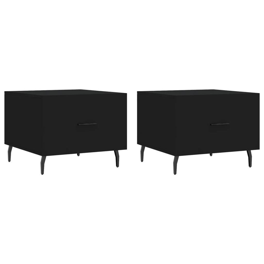 COUCHTISCHE 2 Stk. Schwarz 50x50x40 cm Holzwerkstoff - Schwarz, Holzwerkstoff (50/50/40cm) - furnicato