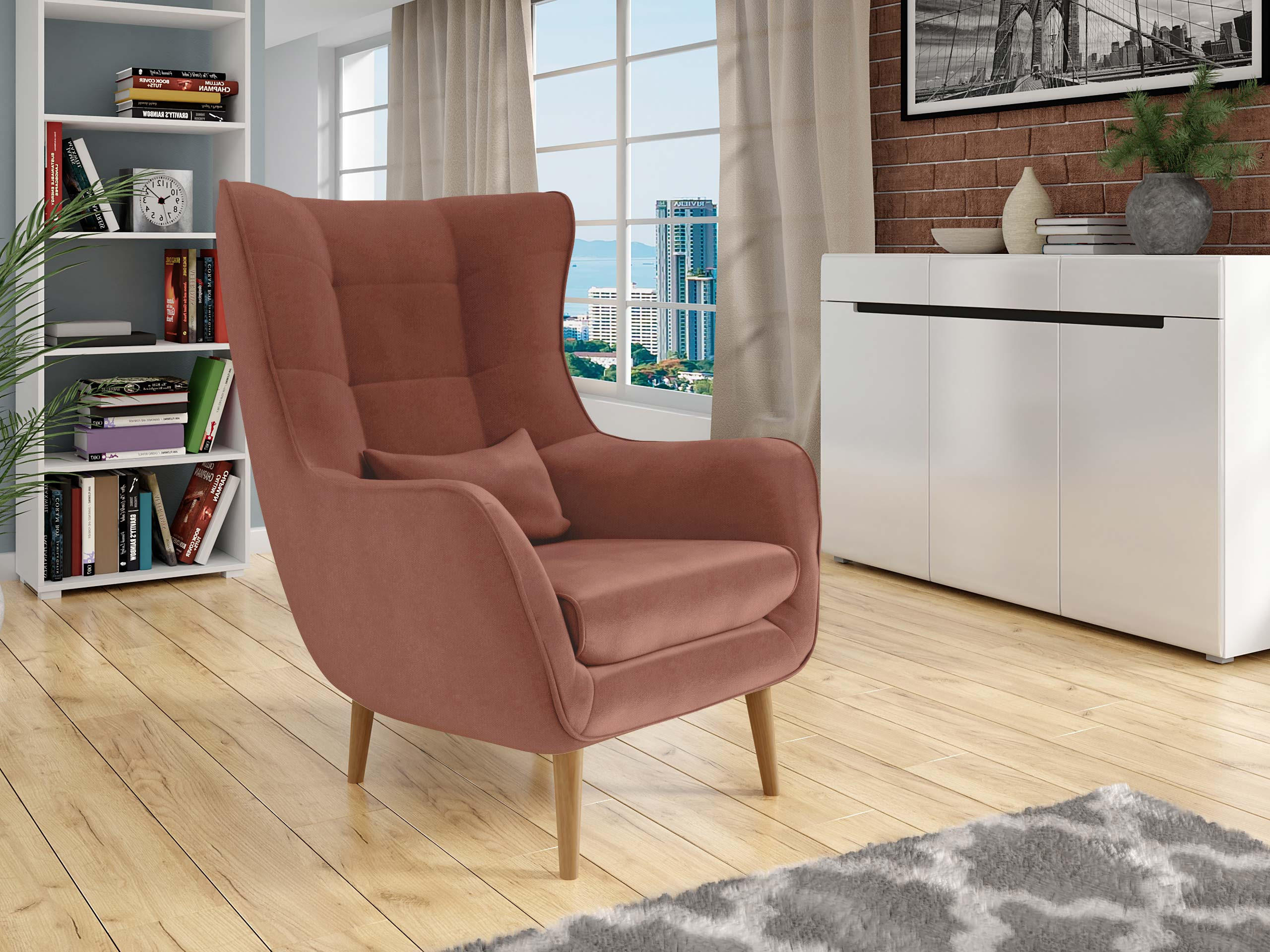 SESSEL Estjano - Beige/Rosa, Holz (80/106/95cm) - MIRJAN24