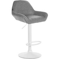 BARHOCKER Stoff grau - Weiß/Grau, Textil/Metall (51/89/52cm) - CLP
