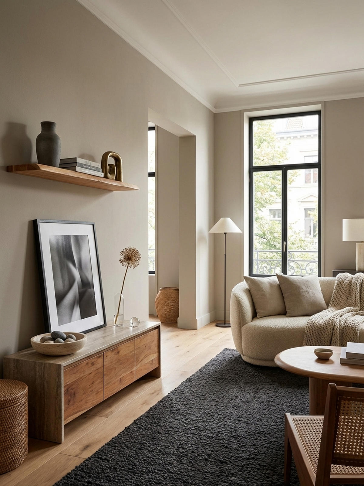 WANDREGAL Akazienholz Baumkante Rustikal, Beige 80x25x4 cm - Beige, Holz (80/4/25cm) - KADIMA DESIGN