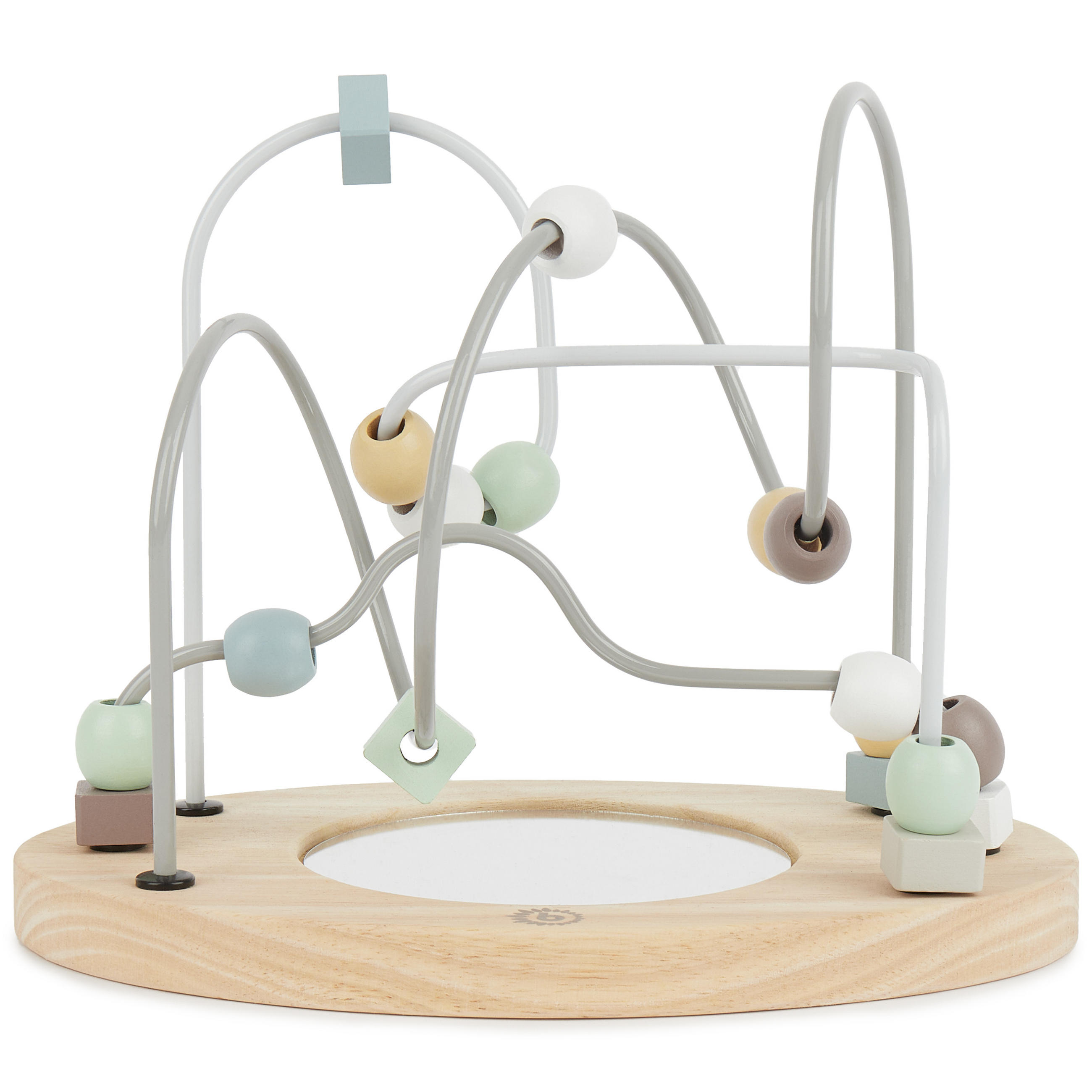 MOTORIKSCHLEIFE mit Spiegel Mint - ab 12 - Blau, Holz (17/25cm) - Bieco Spielwaren