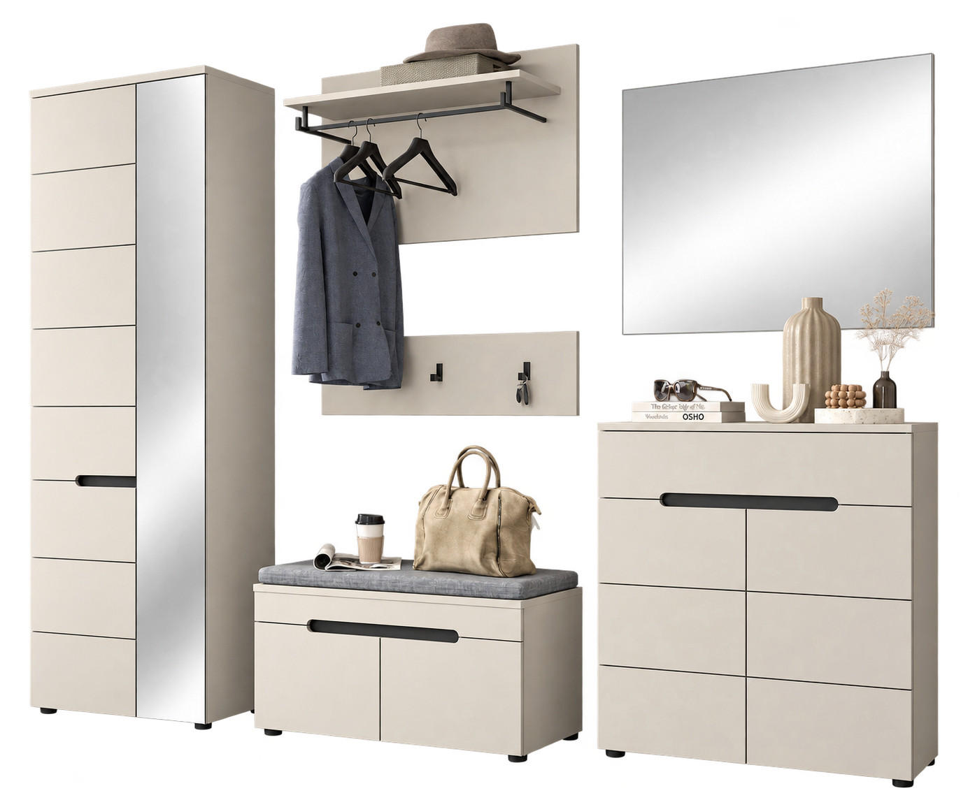 Inn.Furn Garderoben-Set Kaschmir 255x190x37 cm
