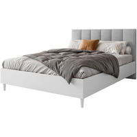 POLSTERBETT Lectus 166/211/108 mit 2 Nachttischen grau - Weiß/Grau, Holzwerkstoff/Textil (160/200cm) - Beautysofa