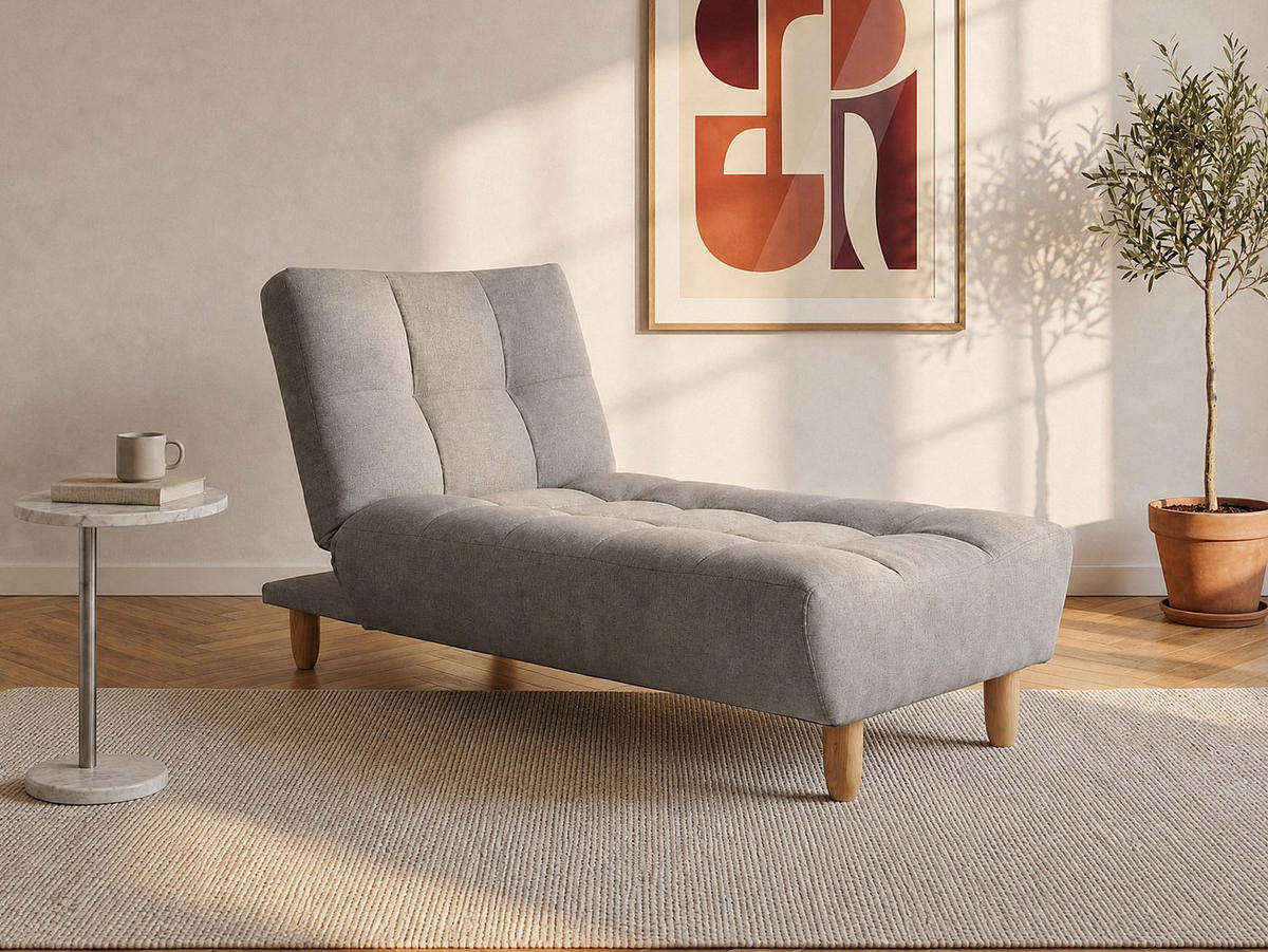 RECAMIERE mit Schlaffunktion - 1 Person - stoff - grau Esteban - Grau, Textil (84/87/165cm) - Vente-Unique