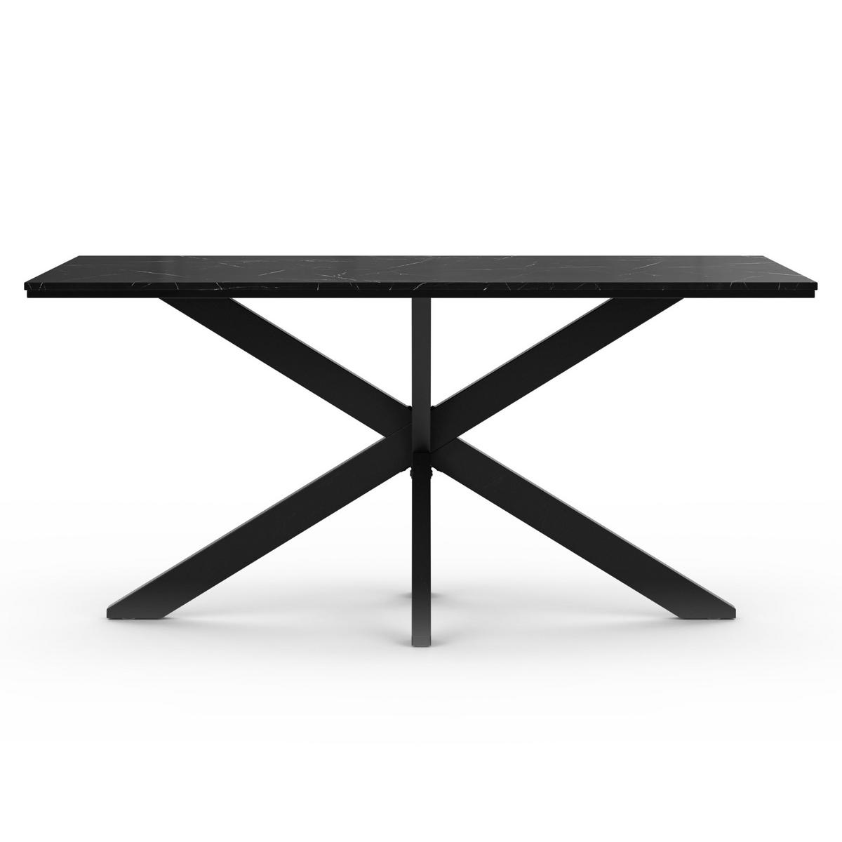 ESSTISCH Schwarz Marmoroptik 160x90 cm - Schwarz, Holzwerkstoff (160/90/76.5cm) - PROSPERO