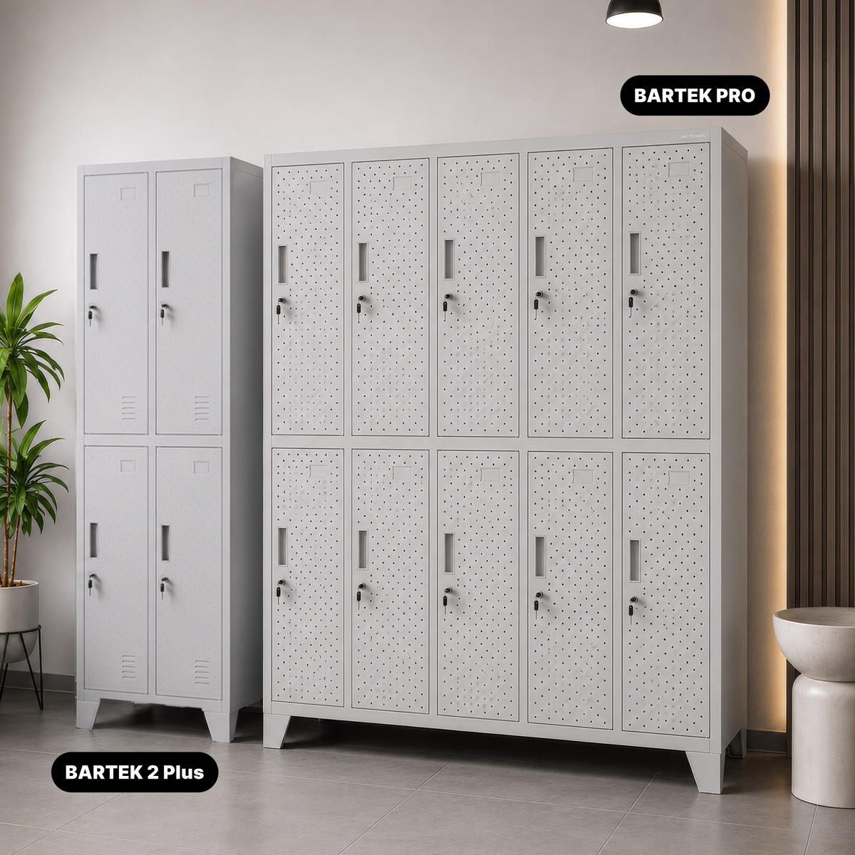 ARBEITSSCHUTZ-KLEIDERSCHRANK BARTEK PRO 172x136x45 cm - Grau, Metall (136/172/45cm) - Jan Nowak