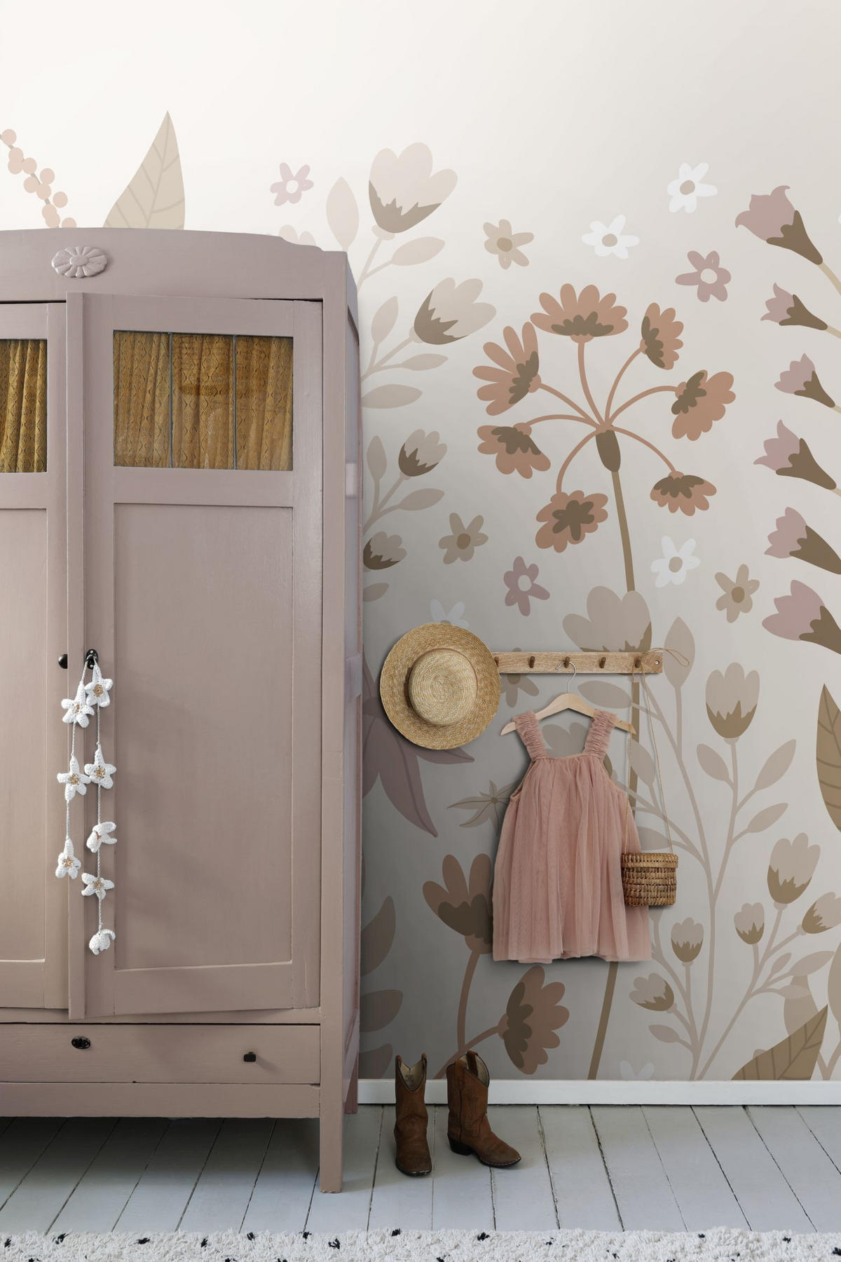 FOTOTAPETE Blumen 200 x 279 cm - Beige, Papier (200/279cm) - ESTAhome