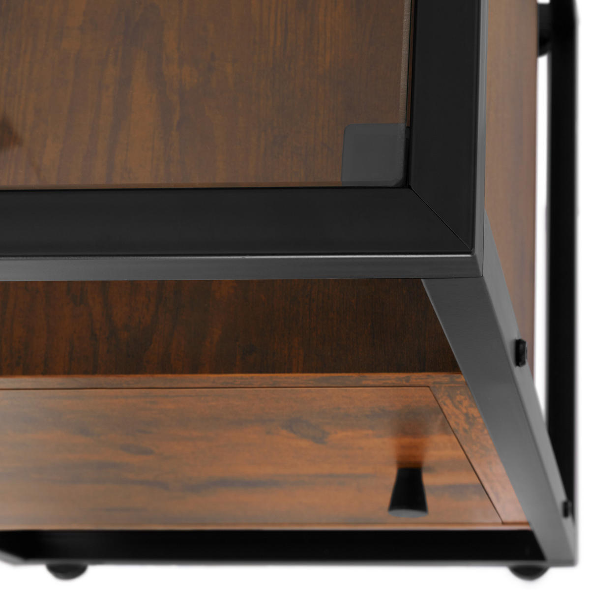 NACHTSCHRANK Dudley,40 x 43 x 60,5 cm,Industrial Holz dunkel, rustikal - Rostfarben, Holzwerkstoff (40/60.5/43cm) - tectake