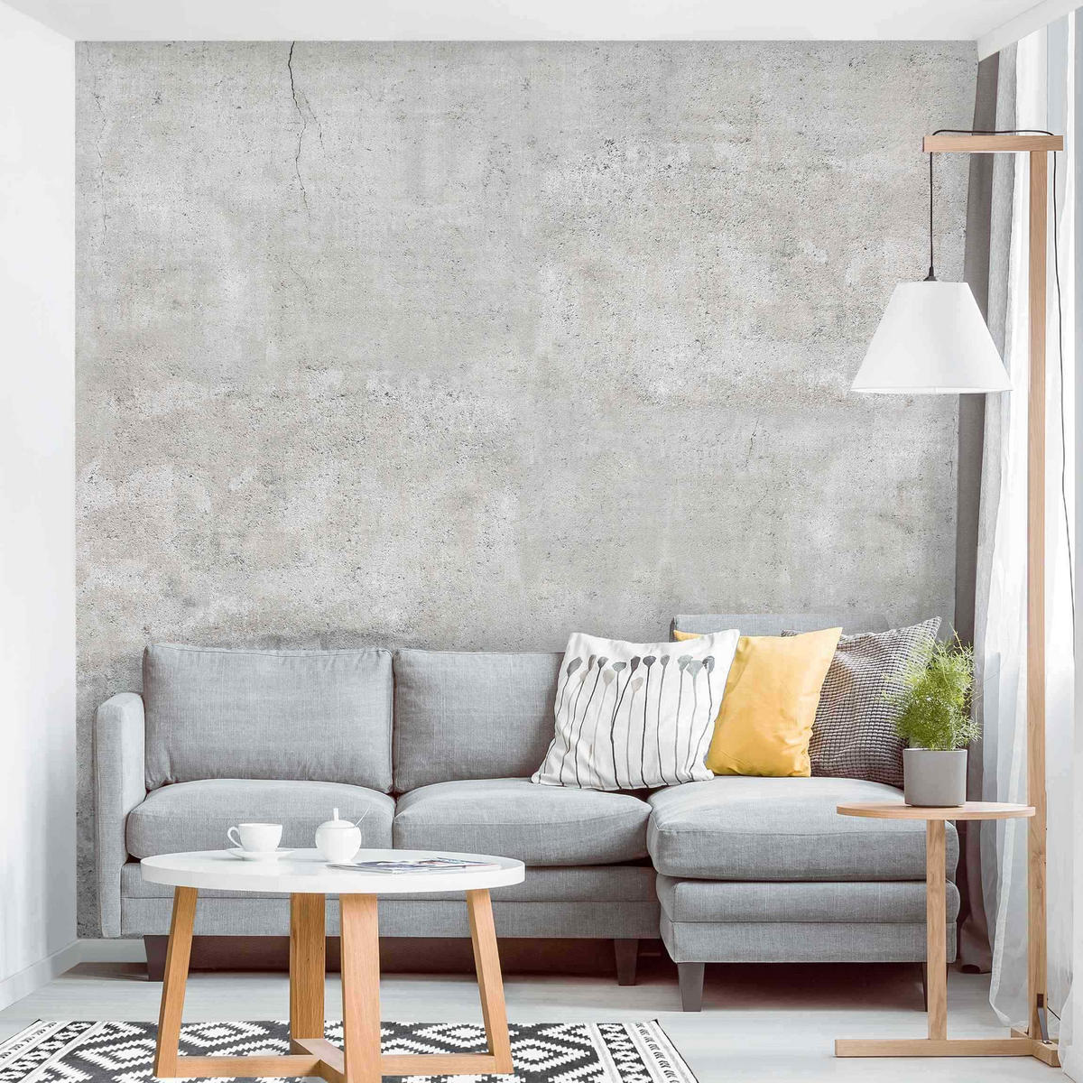 FOTOTAPETE Shabby Betonoptik 288/288 cm - Grau, Papier (288/288cm) - Bilderwelten