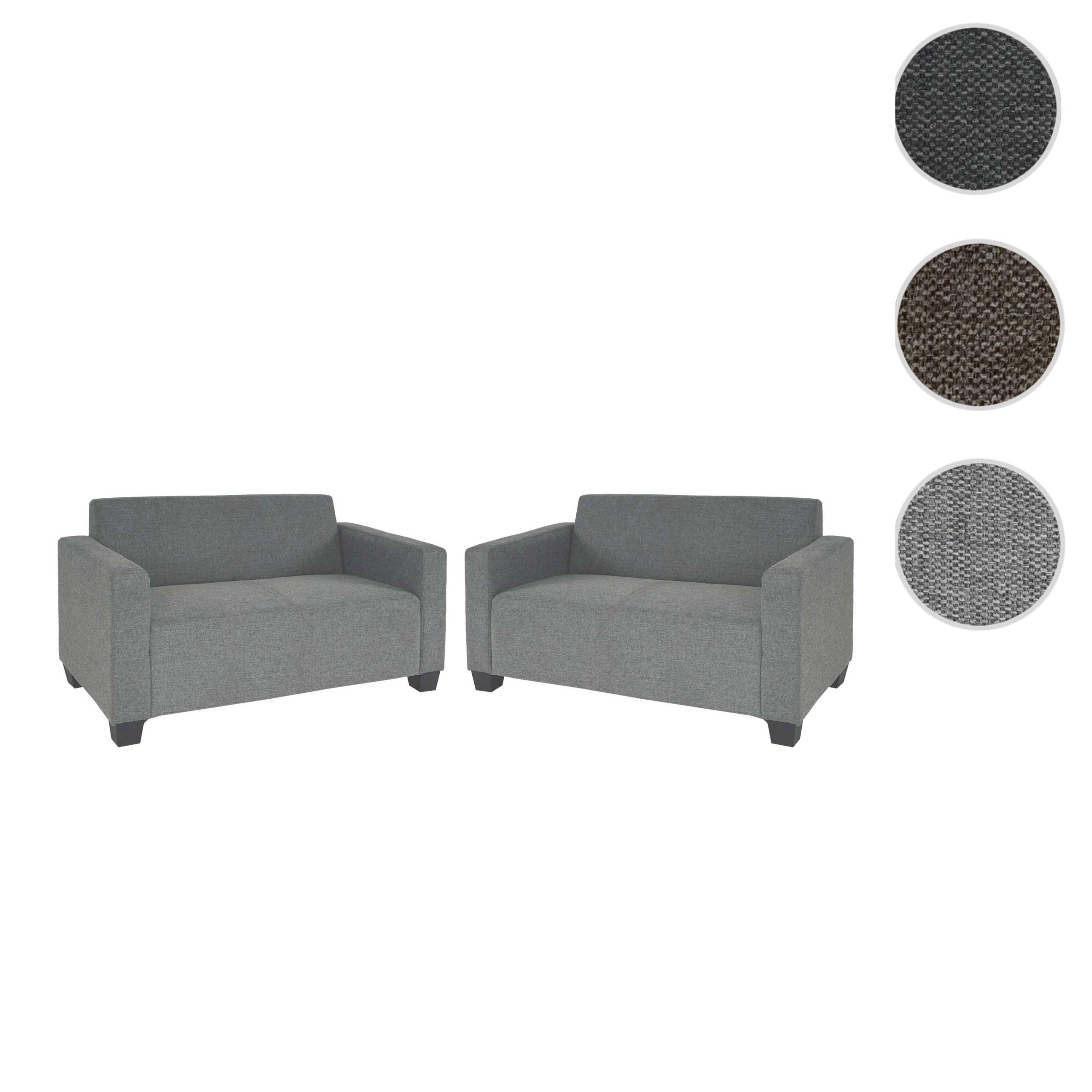 Thumbnail - MCW Sofa-Garnitur, Grau, Textil, 136x76x72 cm, Wohnzimmer, Sofas & Couches, Sitzgarnituren