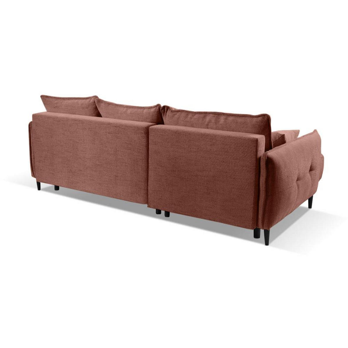 ECKSCHLAFSOFA Sycylia links rot - Rot/Schwarz, Textil (244/165cm) - Beautysofa