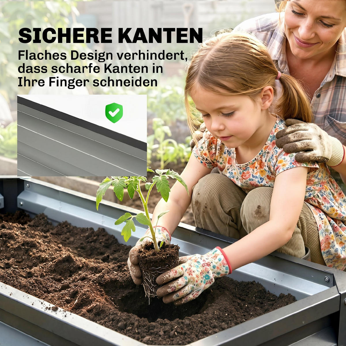 BLUMENHOCHBEET Witterungsbeständig Dunkelgrau - Dunkelgrau, Metall (50/30/110cm) - Outsunny