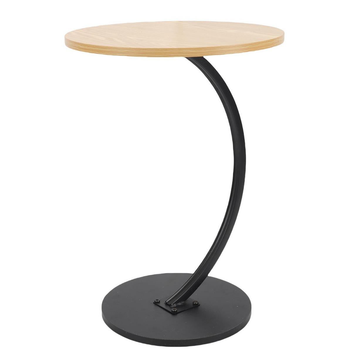 RUNDER Beistelltisch Holzoptik – Kleiner Couchtisch mit Stahlrahmen, stabiler Sofatisch für Wohnzimmer, Schlafzimmer & Balkon - Gelb, Holz (40/30/62cm) - Ej. Life