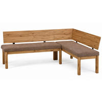 ECKBANK Danny 1 für 5 Personen Massivholz + Microfaser Wildeiche/Braun - Wildeiche/Braun, Holz (194/155cm) - 58aufmkessel