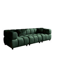 SOFA 4-Sitzer Modular, Couch, Veloursstoff Bluvel, Grün, Bolla - Grün, Holz (192/71/96cm) - Kaiser Möbel