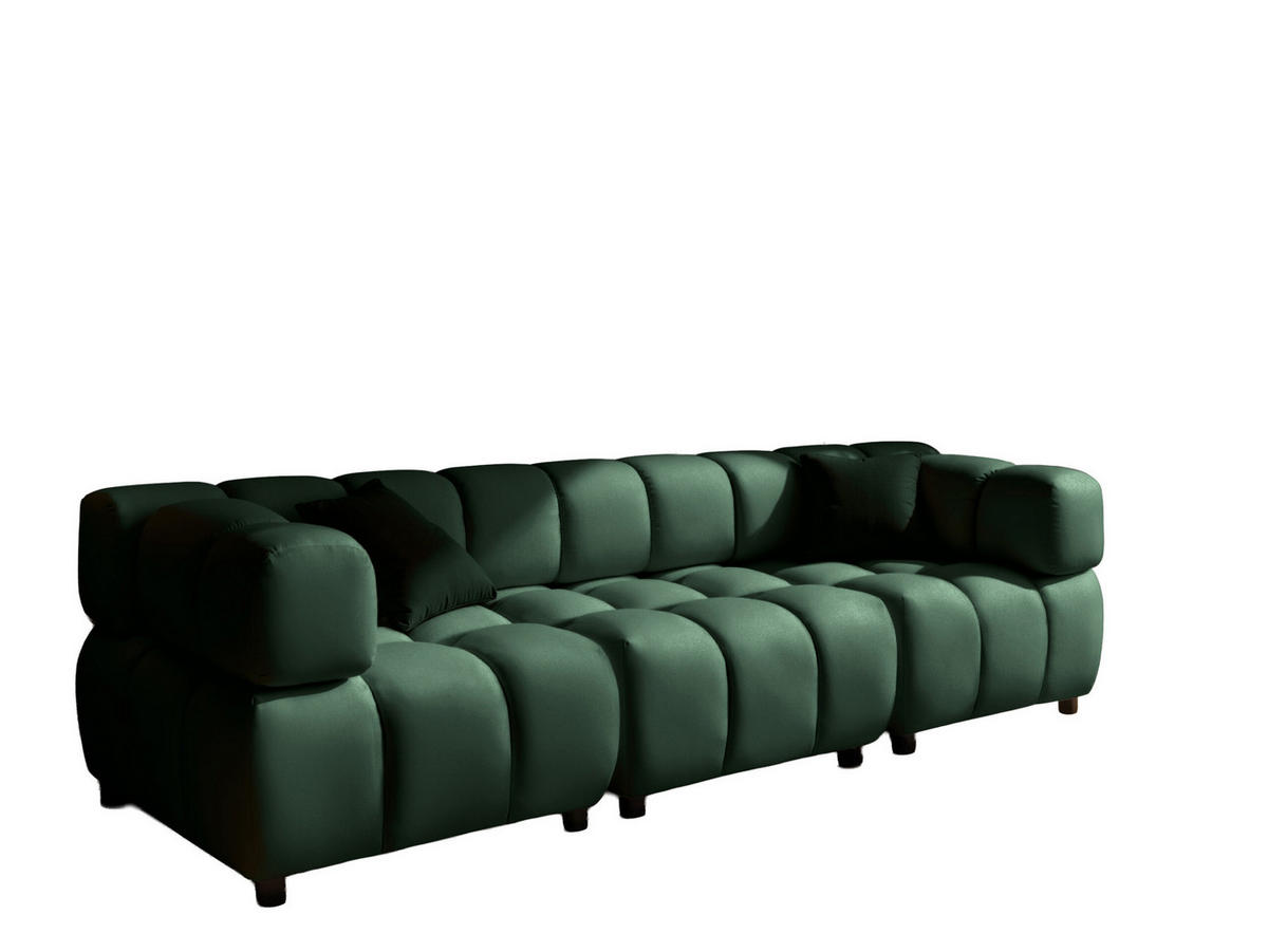 SOFA 4-Sitzer Modular, Couch, Veloursstoff Bluvel, Grün, Bolla - Grün, Holz (192/71/96cm) - Kaiser Möbel