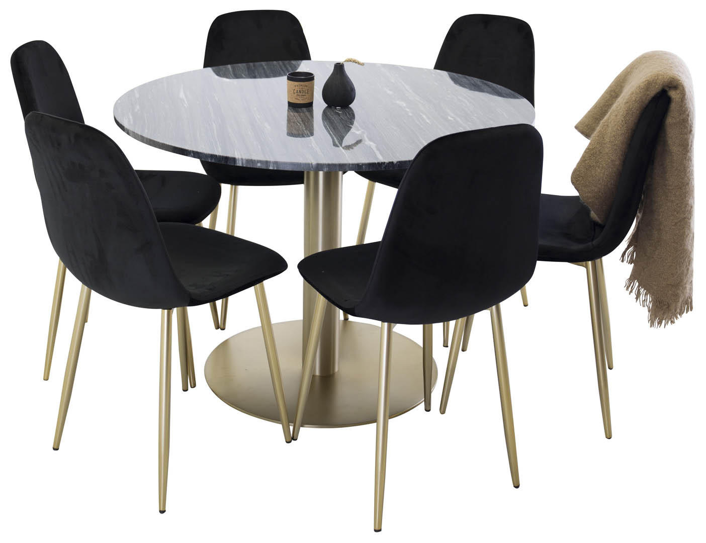 ebuy24 Tischgruppe Schwarz 106x75x106 cm