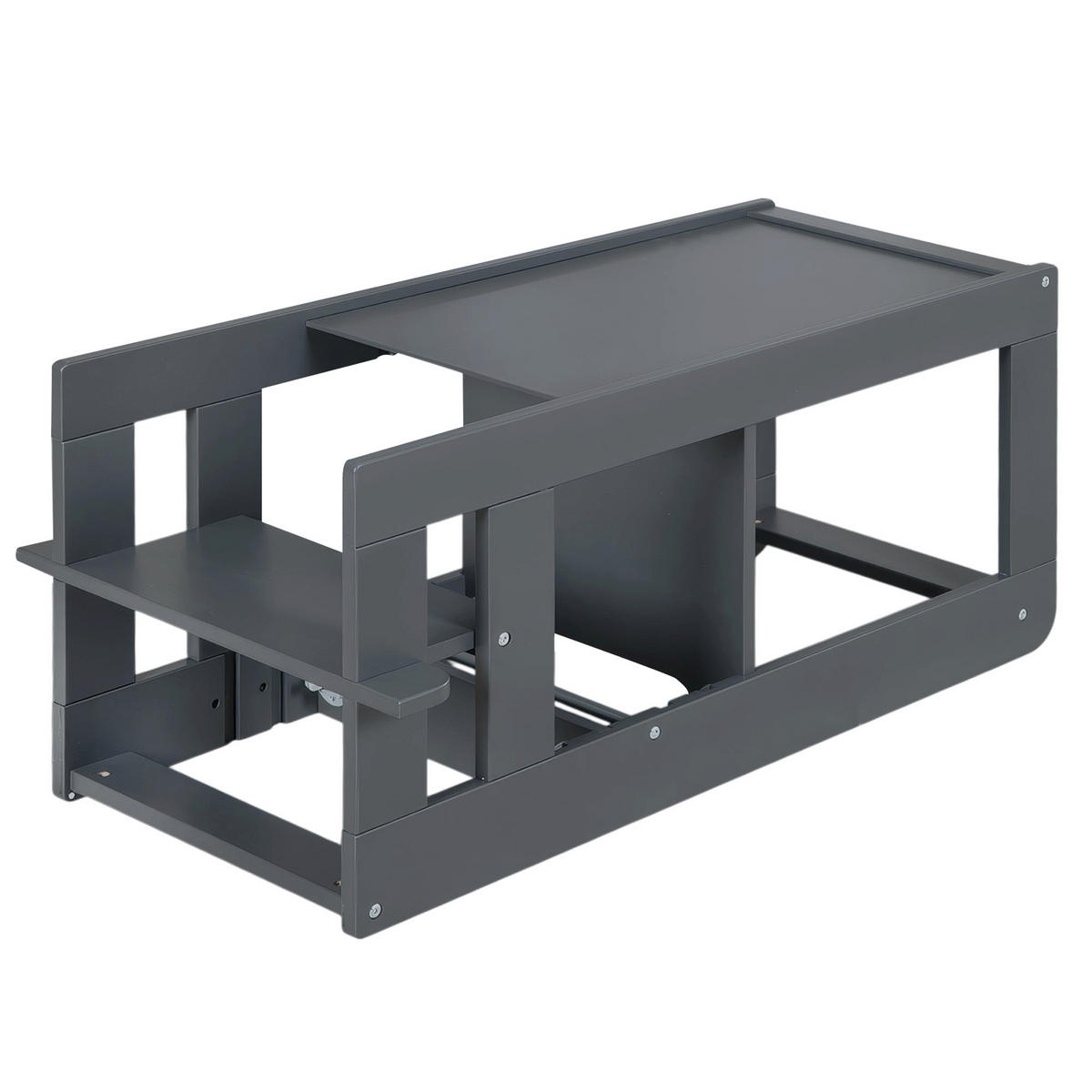 LERNTURM Step & Play 2in1 - Anthrazit, Holzwerkstoff/Metall (50.5/85/40cm) - Roba