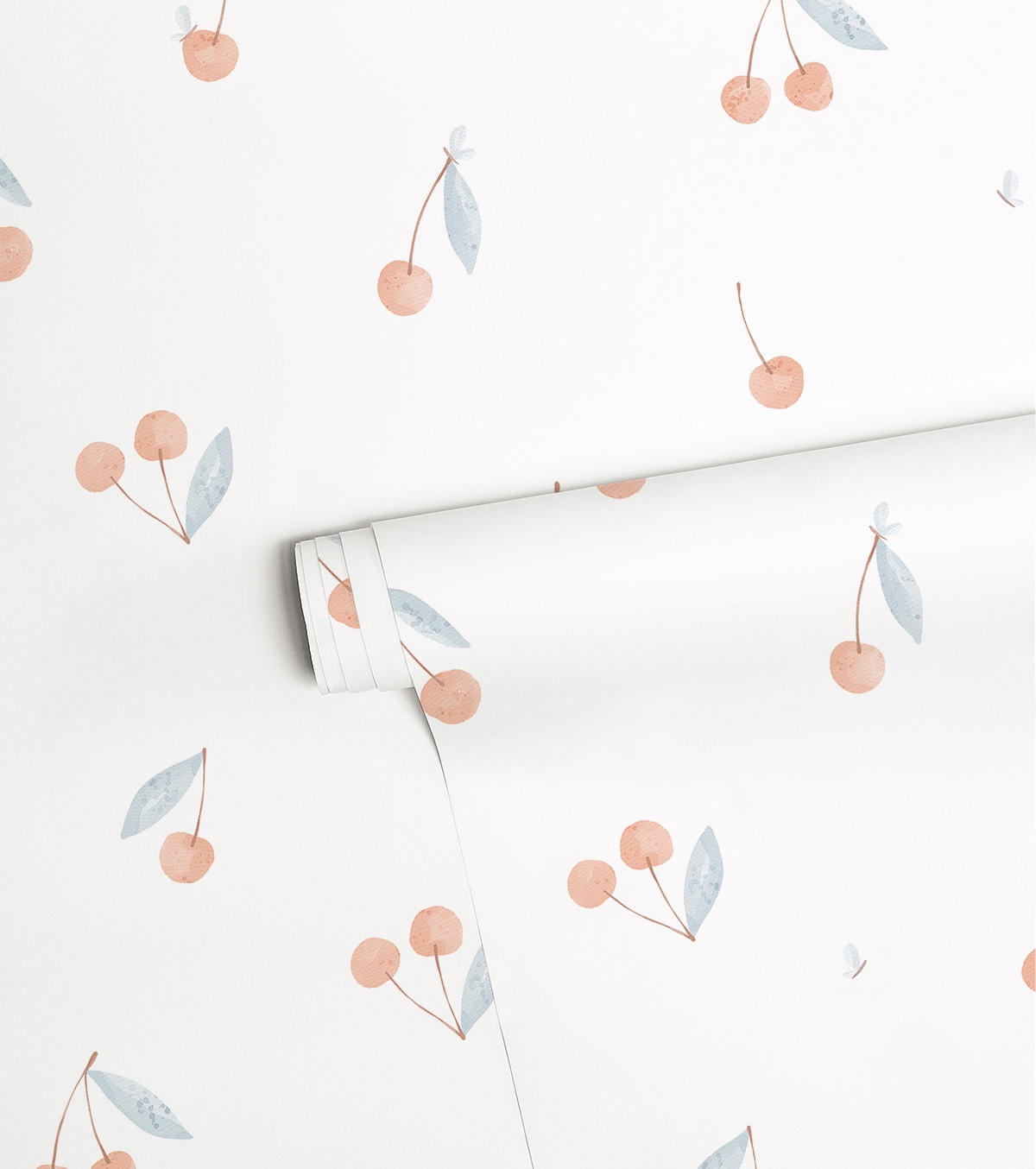 VLIESTAPETE Cherry, Kirschen 50 cm x 10 m, mehrfarbig - Blau/Pink, Papier (1000/50cm) - Lilipinso