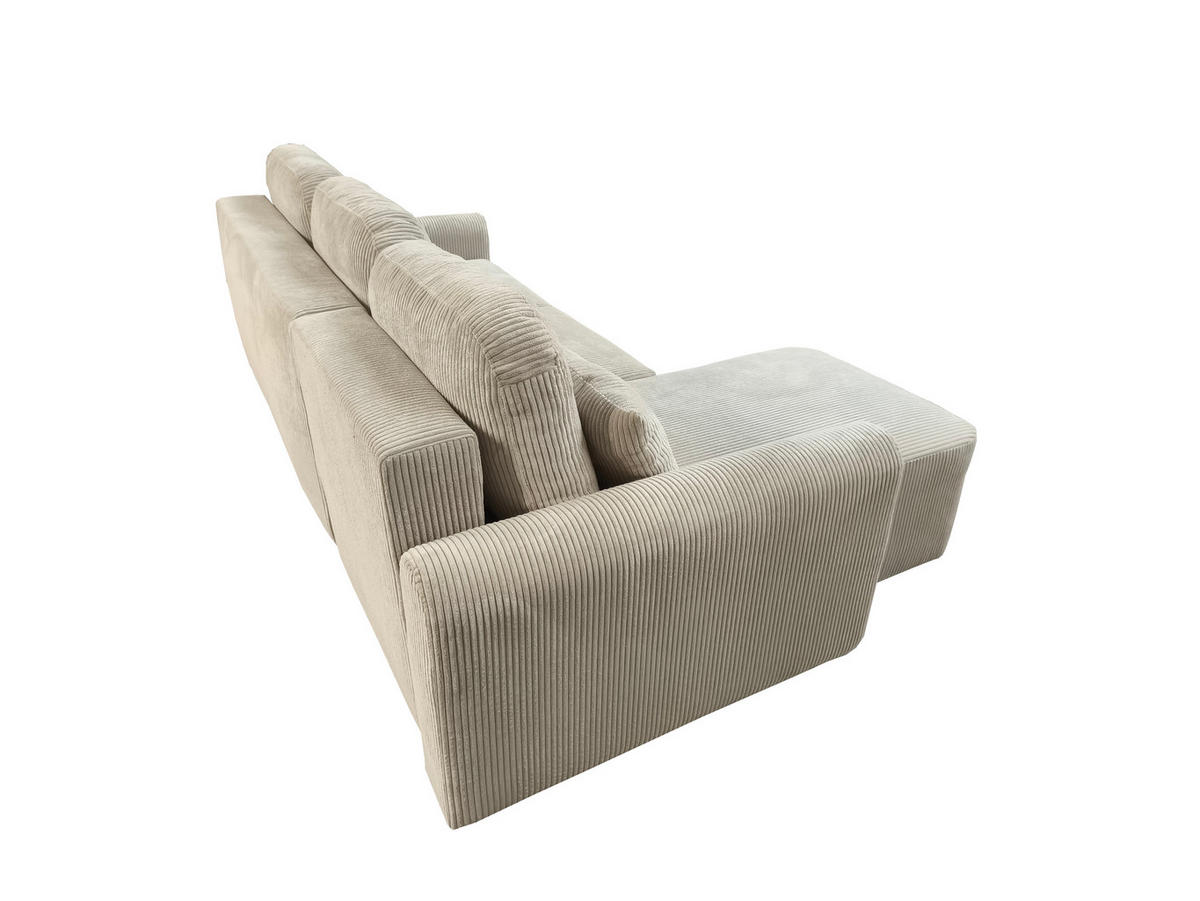 ECKSOFA HENRY in Beige mit Schlaffunktion und Bettkasten - Beige, Textil (232/150cm) - KS Home Concept