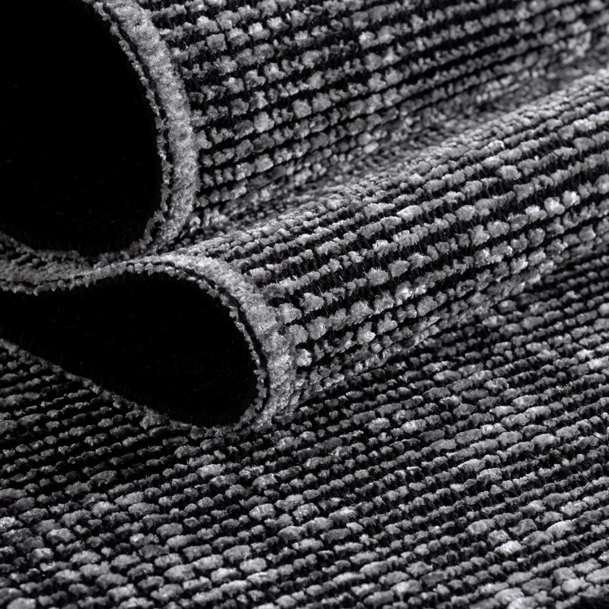 TEPPICH Kurzflor Unicolor Chenille Baumwolle Innen Grau Rechteckig 160x230 - Grau, Textil (160/230cm) - KADIMA DESIGN
