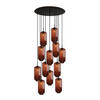 GALERIELEUCHTE Velo 12-flammig Braun Ø 18cm - Schwarz/Braun, Glas (18/18/33cm) - s.luce