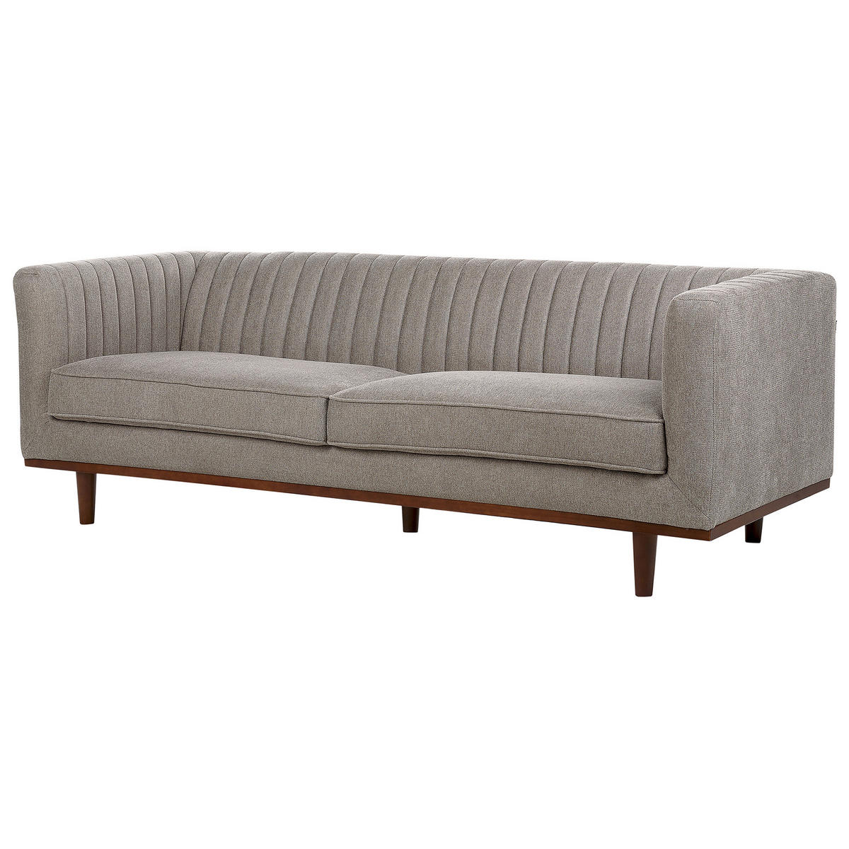 3-SITZER-SOFA hellbraun Skaule - Dunkelbraun/Braun, Textil (205/71/82cm) - Beliani