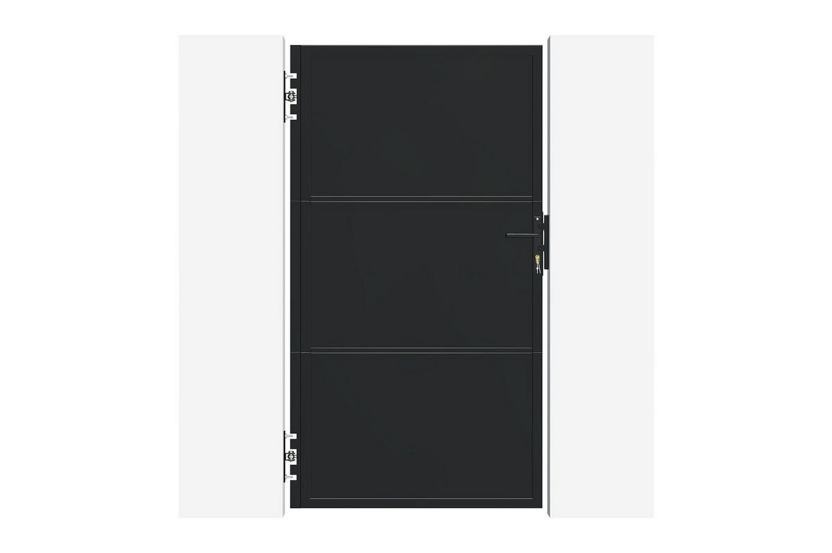 GARTENTÜR aus mattschwarzem Stahl 1 m NALI H.180 cm - Schwarz, Metall (94/180cm) - Casanoov